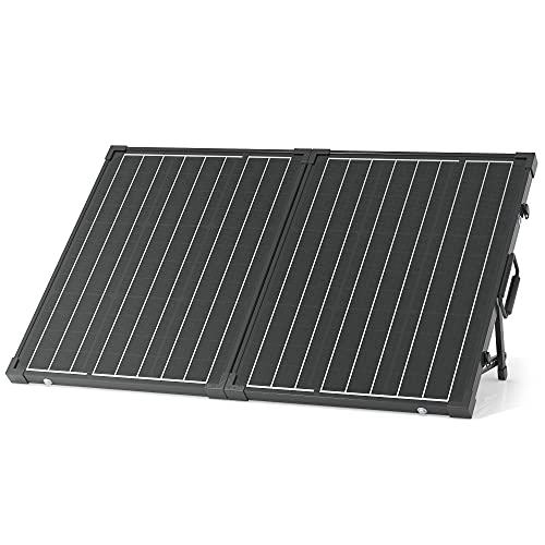 ACOPOWER UV11007GD 100W Foldable Solar Panel Kit, 12V Battery and Generator Ready Suitcase with Charge Controller